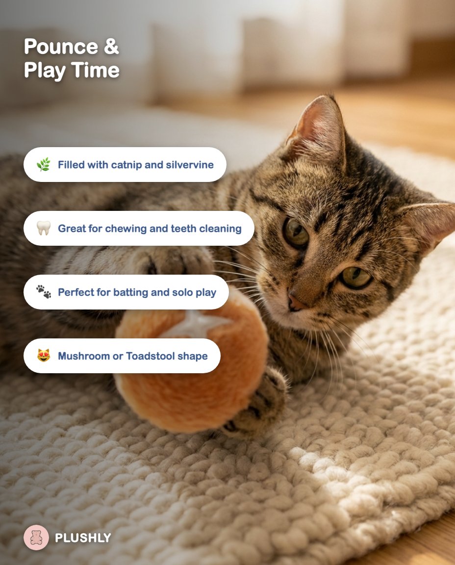 Mushroom Catnip & Silvervine Cat Toy