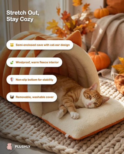 Cozy Cat Ear Enclosed Cave Bed