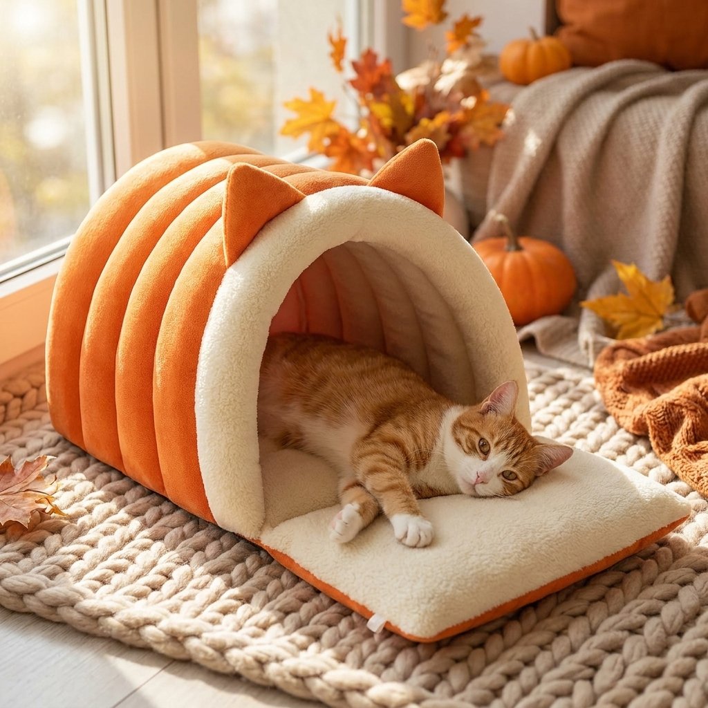 Cozy Cat Ear Enclosed Cave Bed