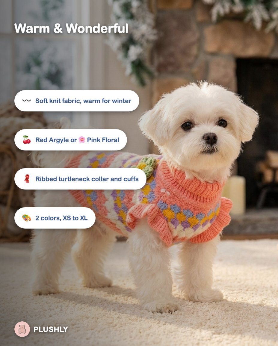 Cozy Turtleneck Knit Sweater for Dogs