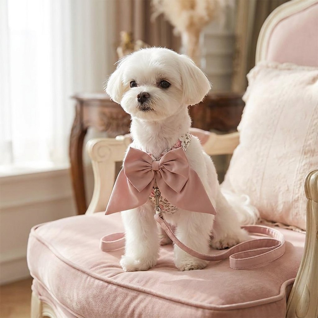Oversized Bow Floral Harness & Leash Set