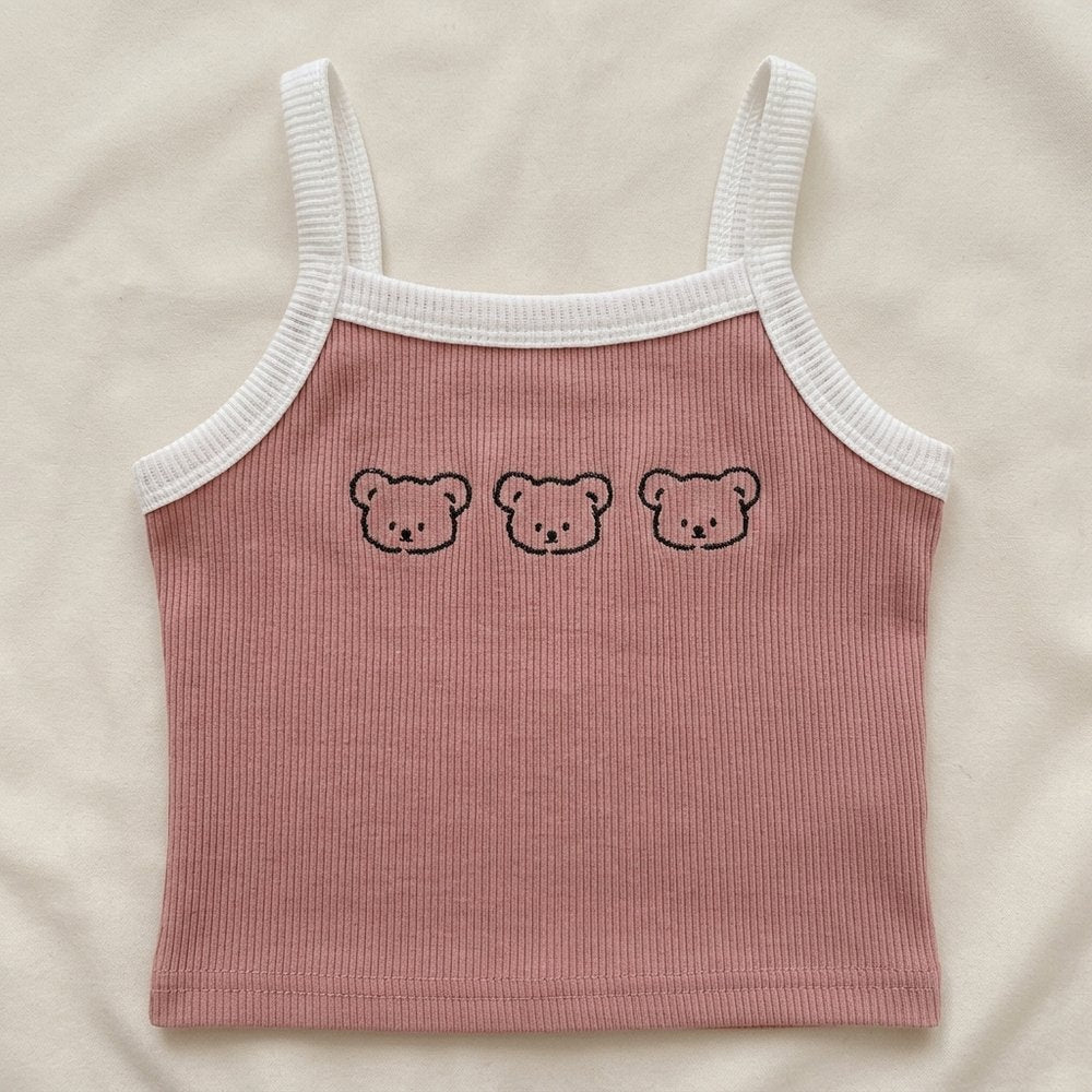 Trio Bear Ribbed Camisole