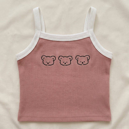 Trio Bear Ribbed Camisole