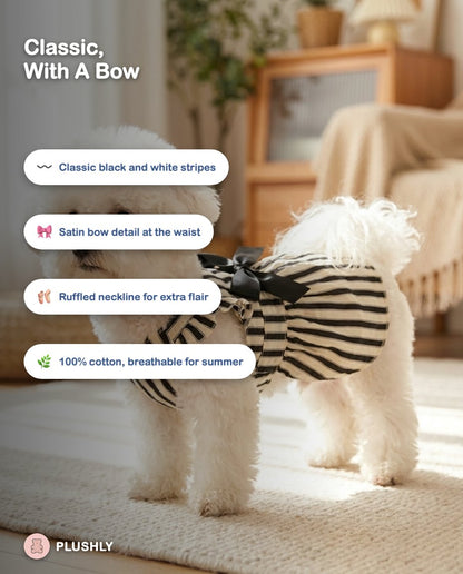 Striped Bow Party Dress for Dogs