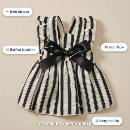 Striped Bow Party Dress for Dogs
