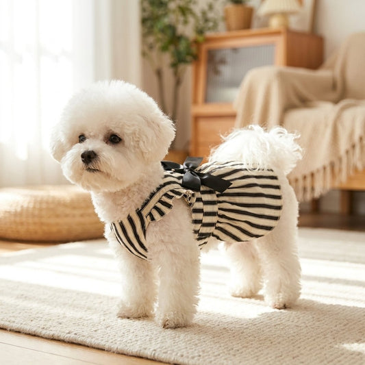 Striped Bow Party Dress for Dogs