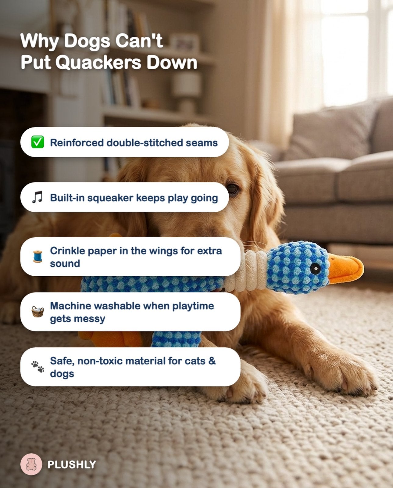 Quackers the Tough-Chew Duck Plush