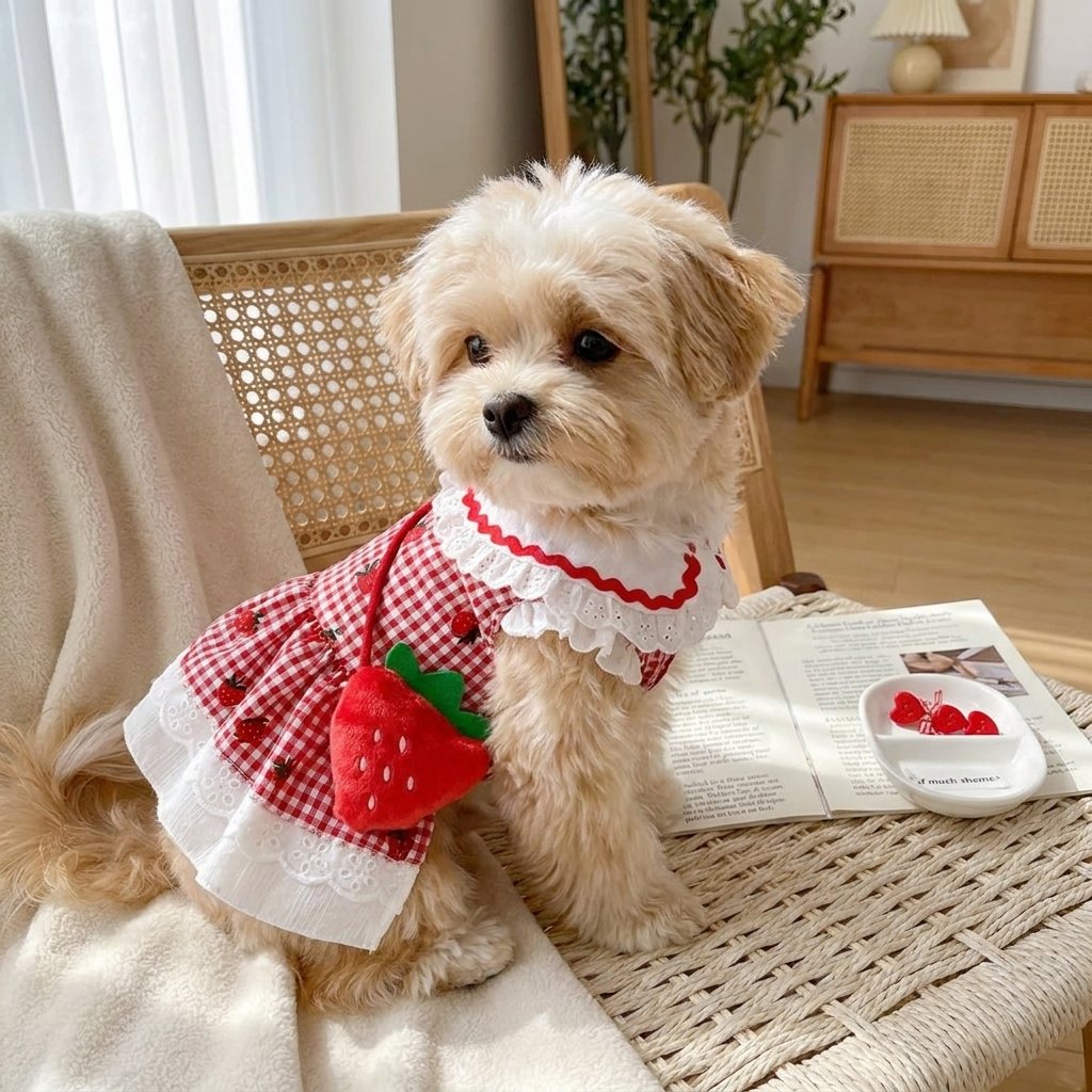 Strawberry Gingham Sundress with Purse