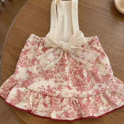French Toile Ruffle Sundress