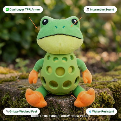Ribbit the Tough-Chew Frog Plush