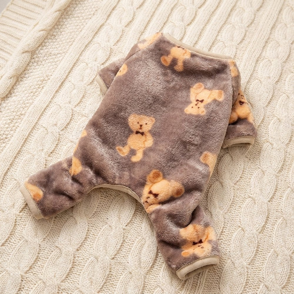 Cozy Teddy Bear Print Onesie for Dogs