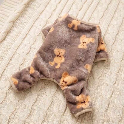 Cozy Teddy Bear Print Onesie for Dogs