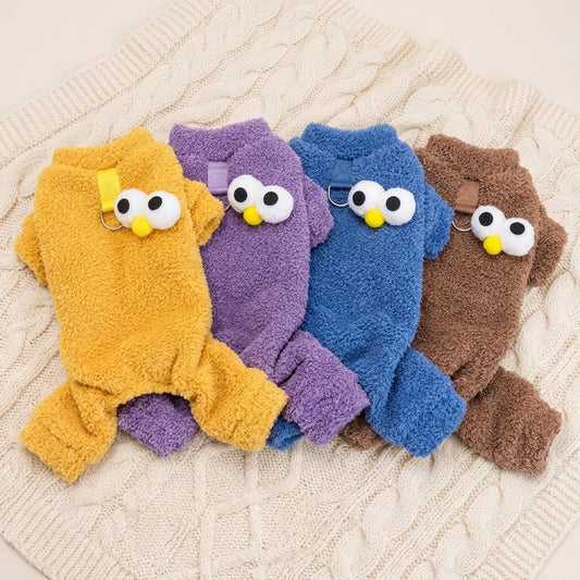 Big-Eyes Sherpa Fleece Jumpsuit for Dogs