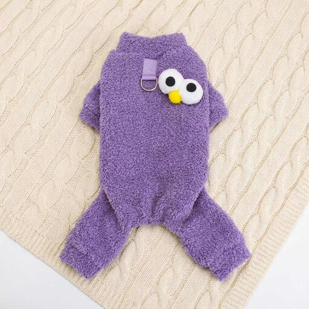 Big-Eyes Sherpa Fleece Jumpsuit for Dogs