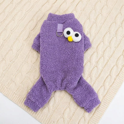 Big-Eyes Sherpa Fleece Jumpsuit for Dogs