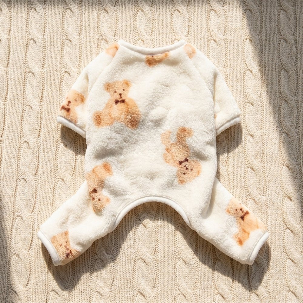 Cozy Teddy Bear Print Onesie for Dogs