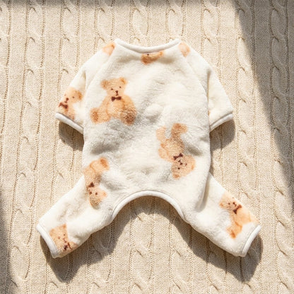 Cozy Teddy Bear Print Onesie for Dogs