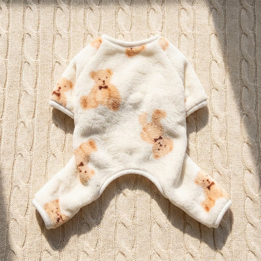 Cozy Teddy Bear Print Onesie for Dogs