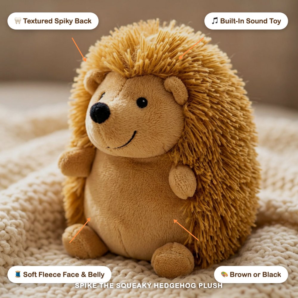 Spike the Squeaky Hedgehog Plush