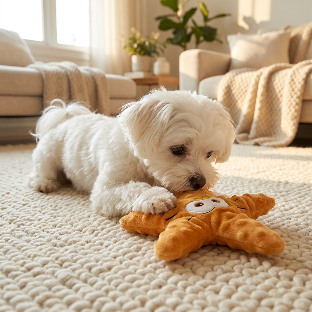 Starfish Squeaky Plush Dog Toy — Treat-Dispensing Sniffing Puzzle