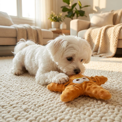 Starfish Squeaky Plush Dog Toy — Treat-Dispensing Sniffing Puzzle
