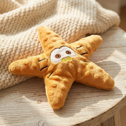 Starfish Squeaky Plush Dog Toy — Treat-Dispensing Sniffing Puzzle
