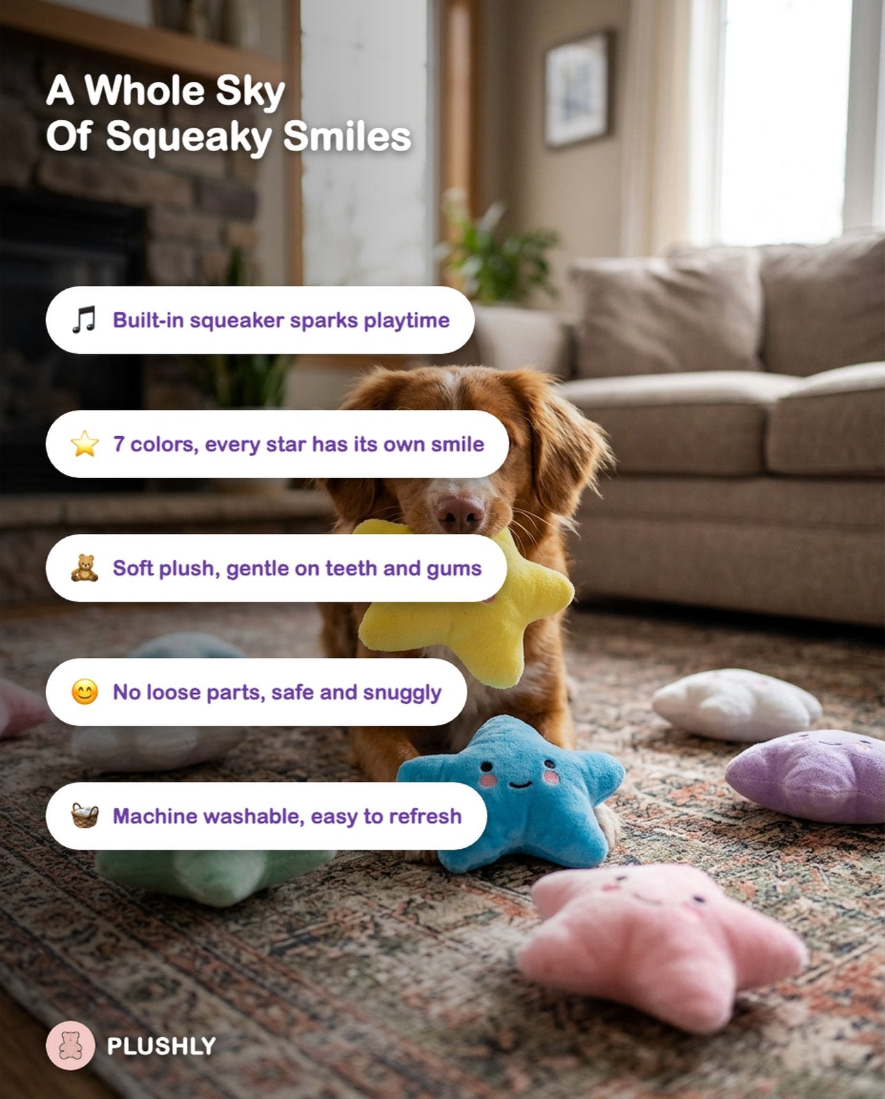 Starry Skies Squeaky Plush