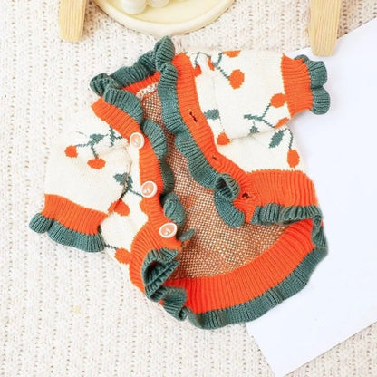 Cherry Garden Button Knit Sweater
