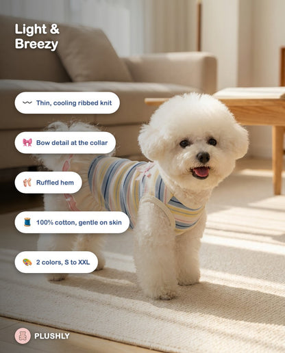 Striped Ribbed Sundress for Dogs