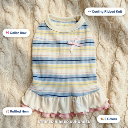 Striped Ribbed Sundress for Dogs