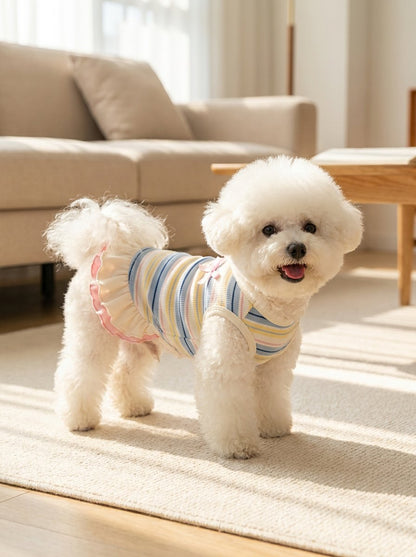 Striped Ribbed Sundress for Dogs