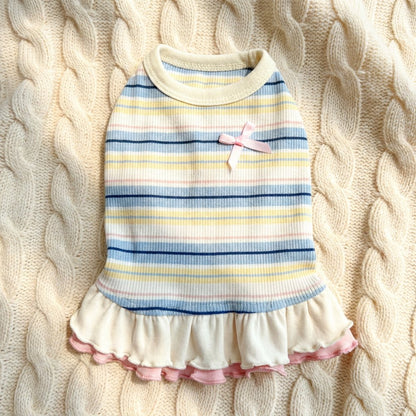Striped Ribbed Sundress for Dogs
