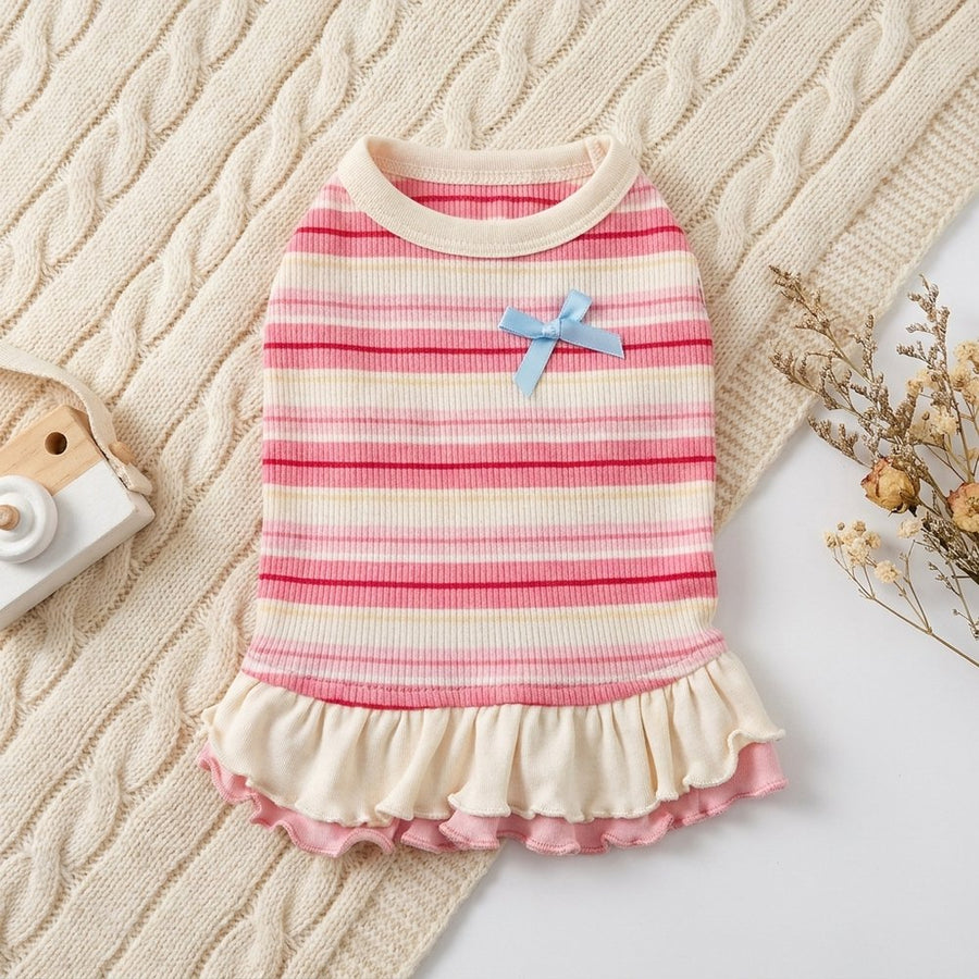 Striped Ribbed Sundress for Dogs