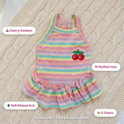 Rainbow Striped Lace Sundress for Dogs & Cats