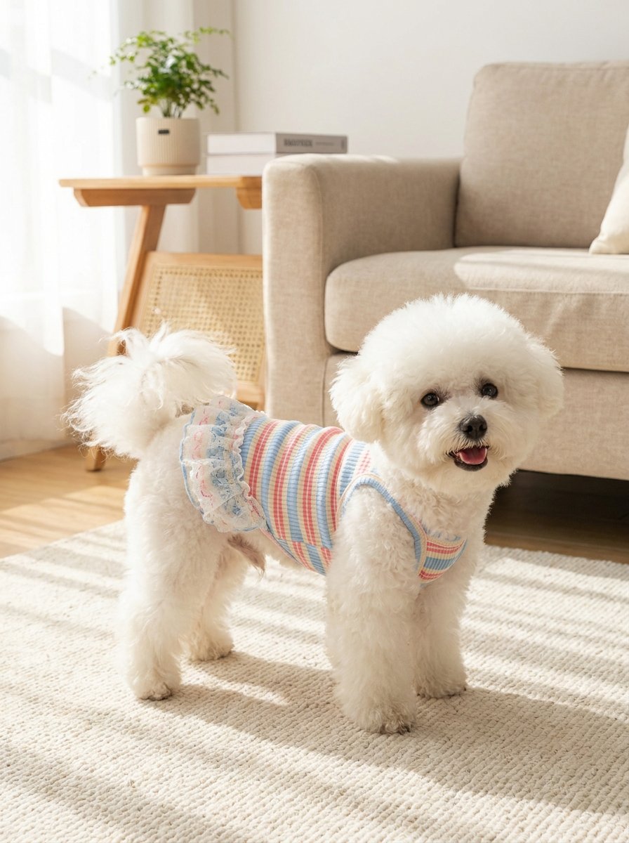 Rainbow Striped Lace Sundress for Dogs & Cats