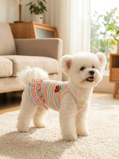 Rainbow Striped Lace Sundress for Dogs & Cats