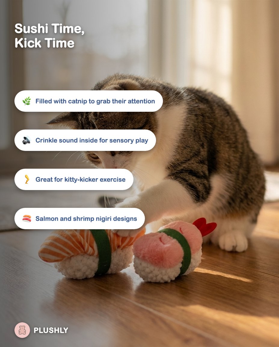 Sushi Nigiri Catnip Plush Toy Set