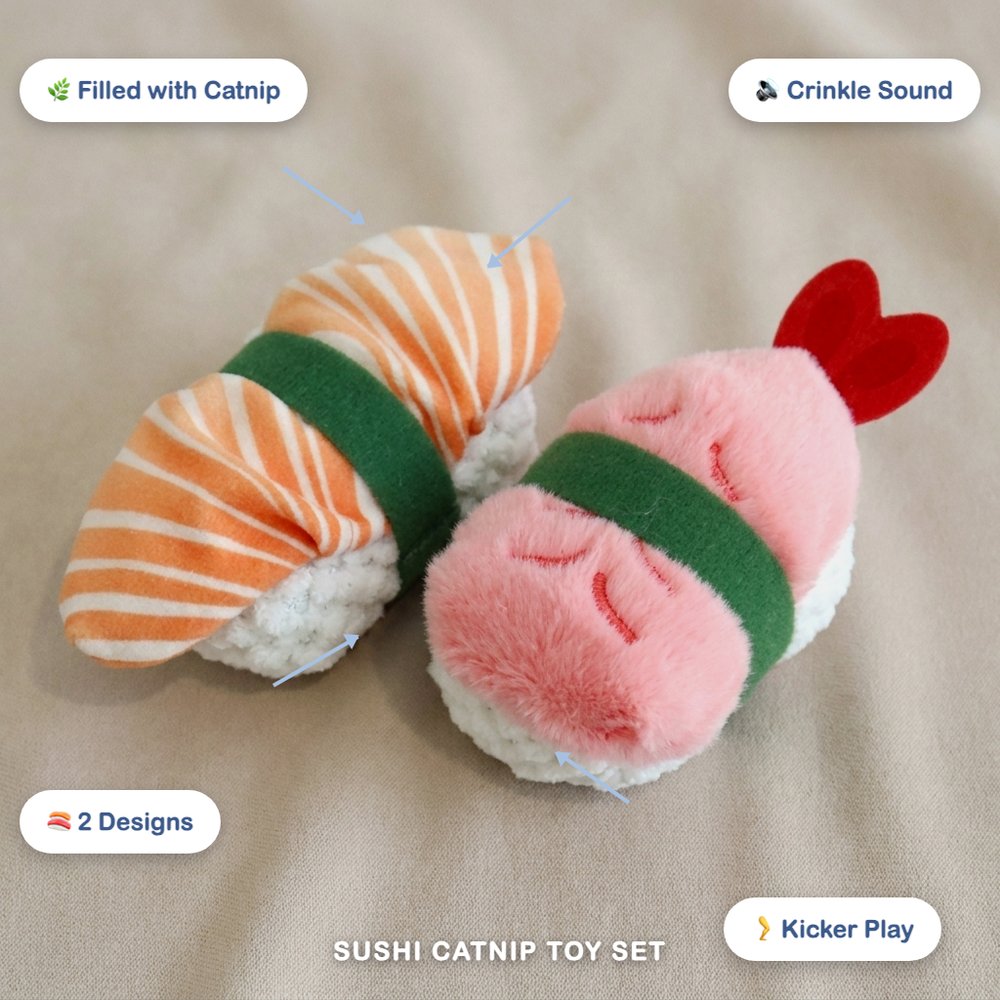 Sushi Nigiri Catnip Plush Toy Set