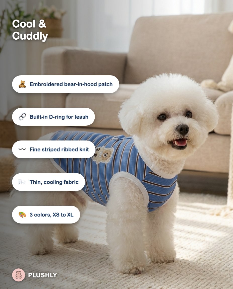 Striped Teddy Bear Cooling Vest for Dogs
