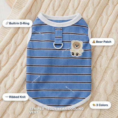 Striped Teddy Bear Cooling Vest for Dogs