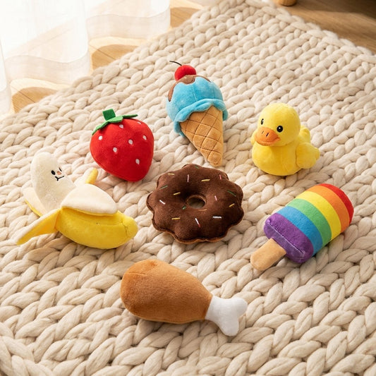 7-Piece Fruit & Snack Plush Toy Set