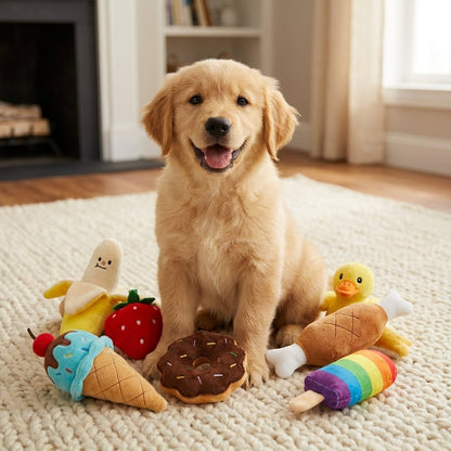 7-Piece Fruit & Snack Plush Toy Set
