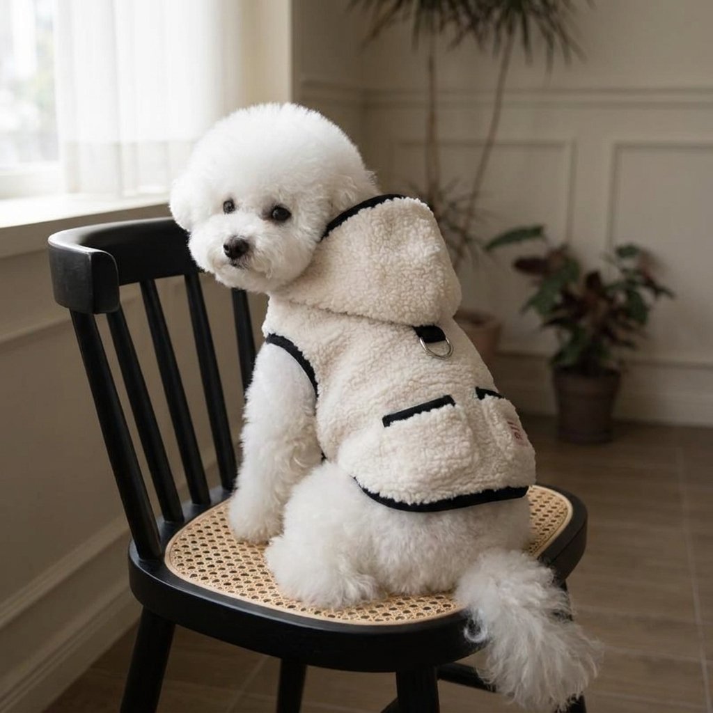 Hooded Sherpa Fleece Vest Coat