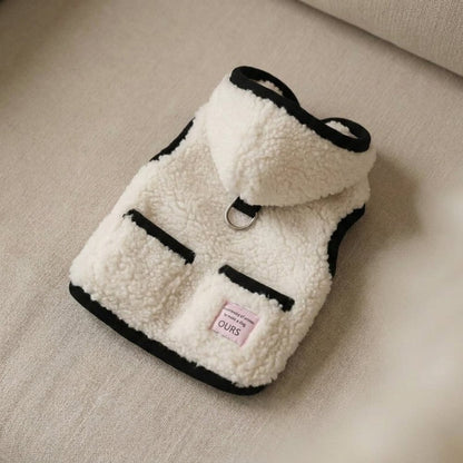 Hooded Sherpa Fleece Vest Coat