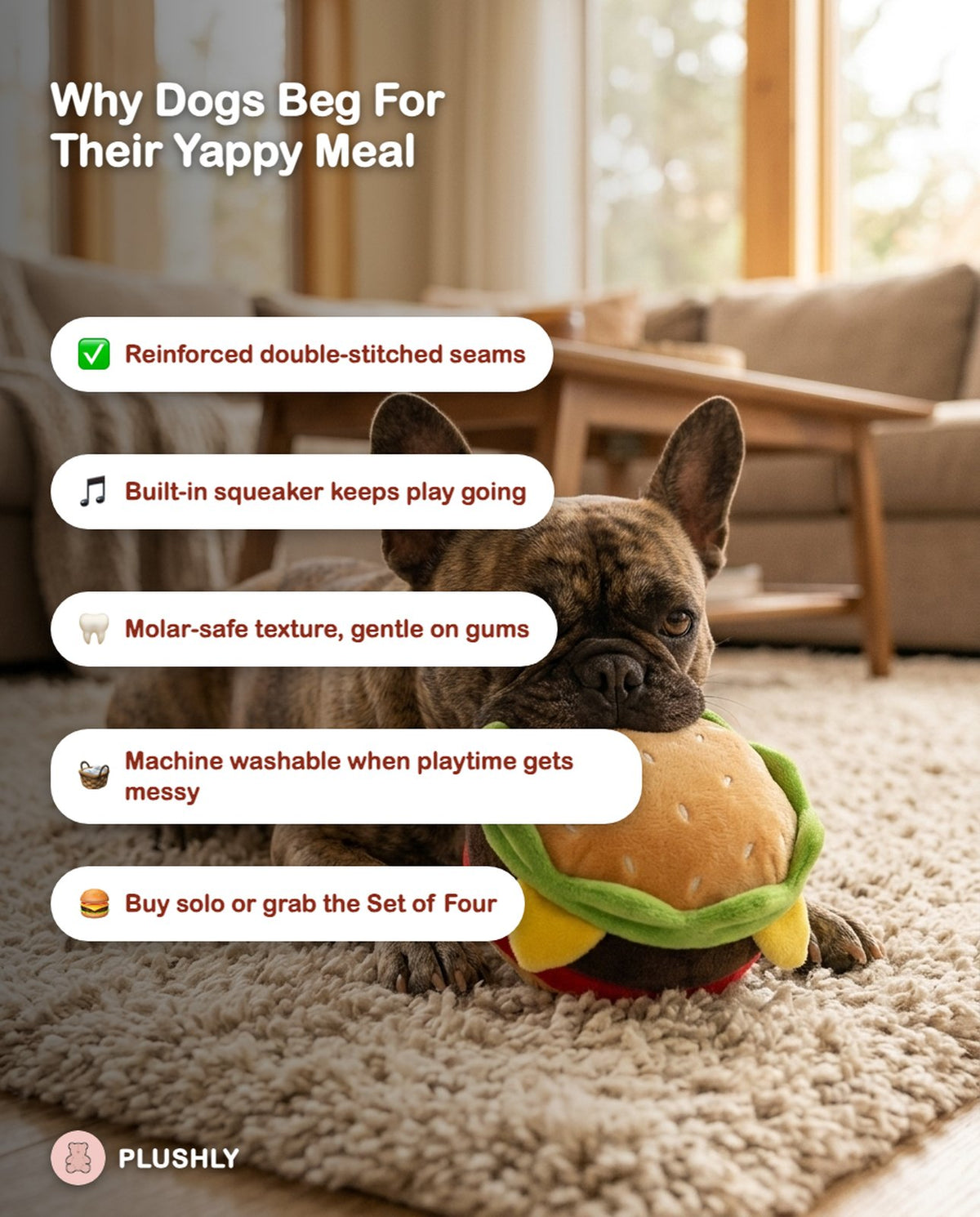 Yappy Meal Squeaky Chew Toy Set