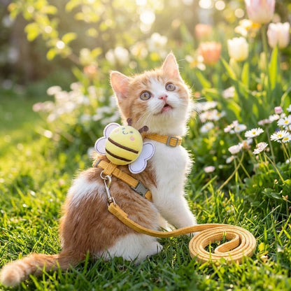 Adjustable Bee Cat Harness & Leash Set